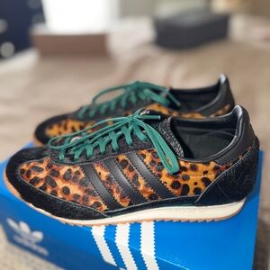 RARE Women’s Adidas SL 72 OG Leopard Print Collegiate Green / Black Size 7